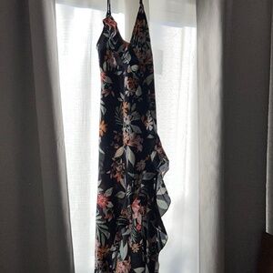 Vici Ellanora Satin Ruffle Maxi Dress